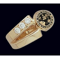 Corporate Signet 10K Ladies' Ring W/ 3 Corner Diamonds